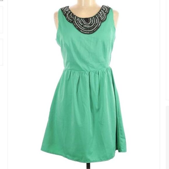 Emmelee for F.C. Dresses & Skirts - EMMELEE CASUAL SLEEVELESS FIT AND FLARE DRESS EMERALD GREEN MEDIUM